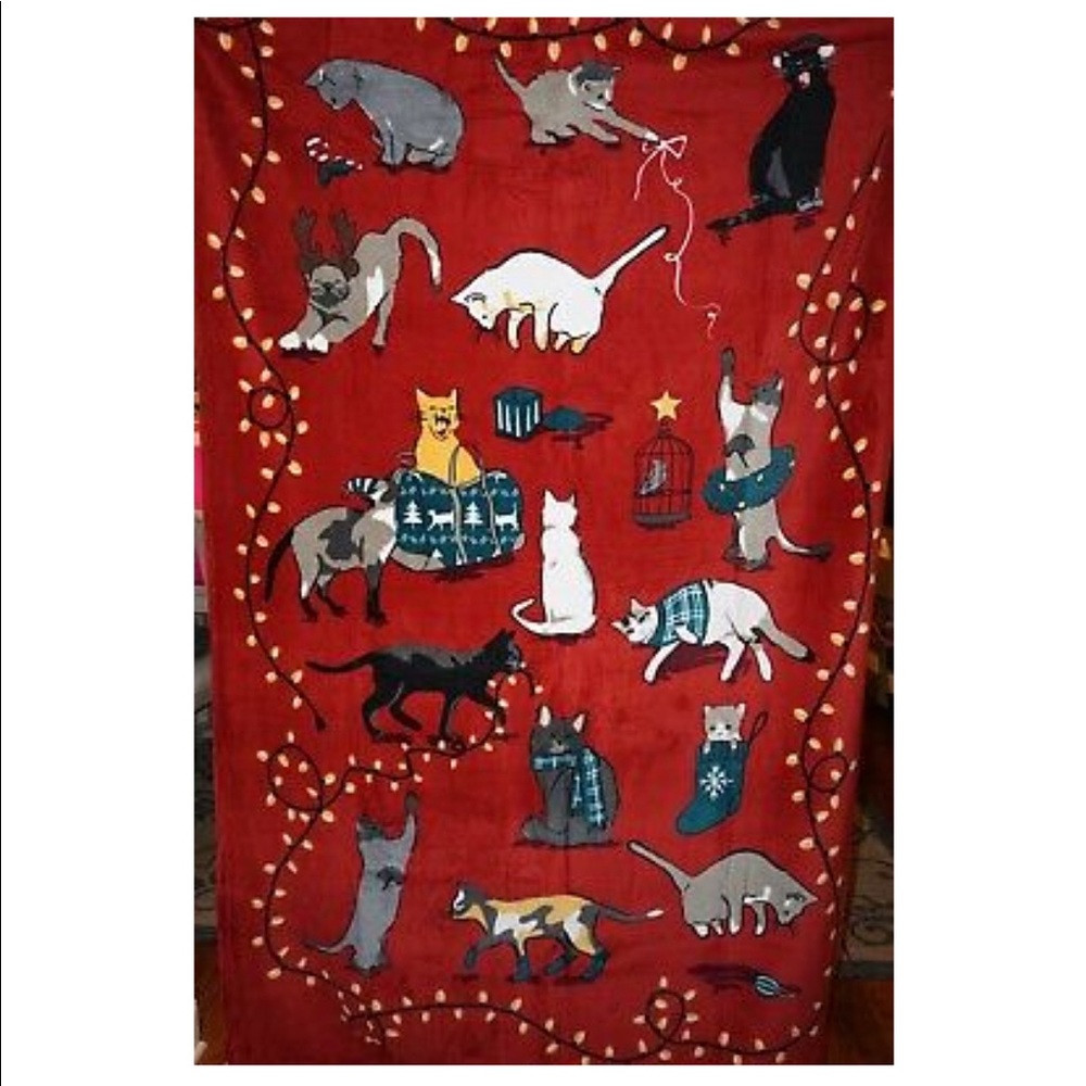 NWT Vera Bradley Holiday Cat Blanket